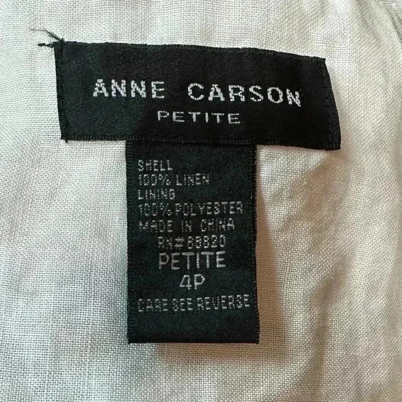 Anne Carson 100% Linen Petite A Line Floral Embroidered Skirt 4P - Picture 5 of 5